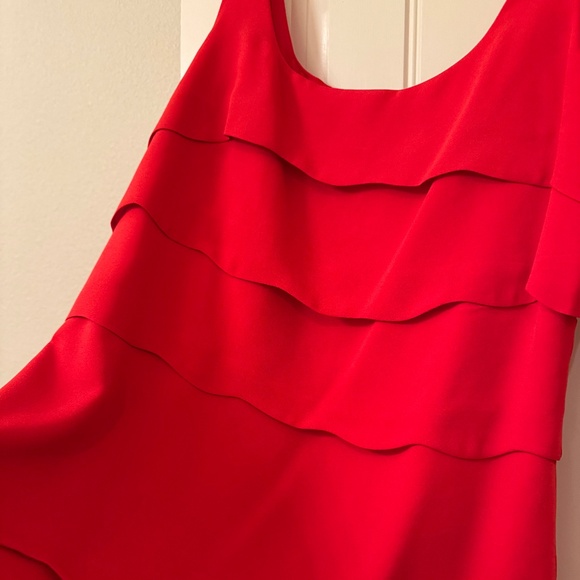 Red Layered Mini Dress - Picture 3 of 4